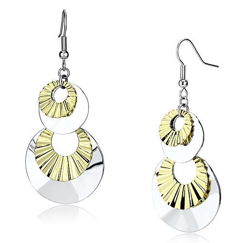 LO2656 - Reverse Two-Tone Iron Earrings with No Stone