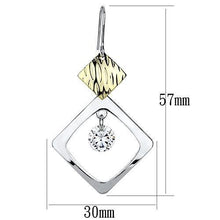 Load image into Gallery viewer, LO2670 - Gold+Rhodium Iron Earrings with AAA Grade CZ  in Clear