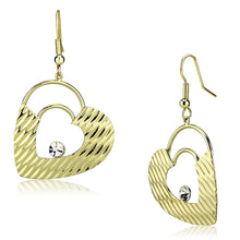 Load image into Gallery viewer, LO2679 - Gold Iron Earrings with Top Grade Crystal  in Clear