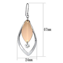 Load image into Gallery viewer, LO2684 - Rose Gold + Rhodium Iron Earrings with AAA Grade CZ  in Clear