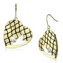 Load image into Gallery viewer, LO2688 - Matte Gold &amp; Gold Iron Earrings with Top Grade Crystal  in Clear