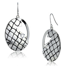 Load image into Gallery viewer, LO2690 - Rhodium Iron Earrings with Top Grade Crystal  in Clear