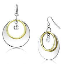 Load image into Gallery viewer, LO2692 - Reverse Two-Tone Iron Earrings with AAA Grade CZ  in Clear