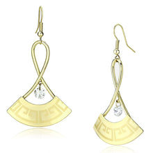 Load image into Gallery viewer, LO2707 - Gold Iron Earrings with AAA Grade CZ  in Clear