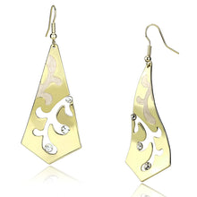 Load image into Gallery viewer, LO2710 - Gold Iron Earrings with Top Grade Crystal  in Clear