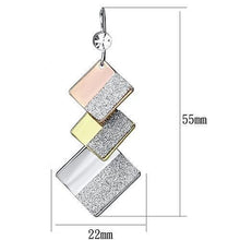 Load image into Gallery viewer, LO2713 - Rhodium + Gold + Rose Gold Iron Earrings with Top Grade Crystal  in Clear