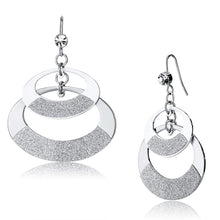 Load image into Gallery viewer, LO2714 - Matte Rhodium &amp; Rhodium Iron Earrings with Top Grade Crystal  in Clear