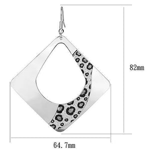 LO2718 - Rhodium Iron Earrings with No Stone