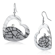Load image into Gallery viewer, LO2724 - Rhodium Iron Earrings with Top Grade Crystal  in Clear