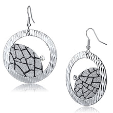 Load image into Gallery viewer, LO2725 - Rhodium Iron Earrings with Top Grade Crystal  in Clear