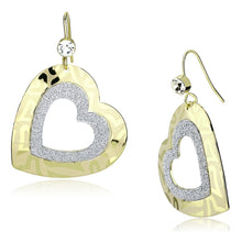 Load image into Gallery viewer, LO2733 - Gold Iron Earrings with Top Grade Crystal  in Clear