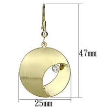 Load image into Gallery viewer, LO2738 - Matte Gold &amp; Gold Iron Earrings with Top Grade Crystal  in Clear