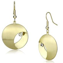 Load image into Gallery viewer, LO2738 - Matte Gold &amp; Gold Iron Earrings with Top Grade Crystal  in Clear