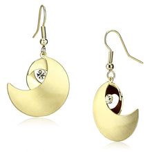 Load image into Gallery viewer, LO2739 - Matte Gold &amp; Gold Iron Earrings with Top Grade Crystal  in Clear