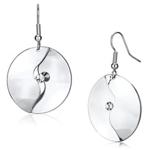 Load image into Gallery viewer, LO2745 - Rhodium Iron Earrings with Top Grade Crystal  in Clear