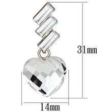 Load image into Gallery viewer, LO2756 - Rose Gold Iron Earrings with Top Grade Crystal  in Clear