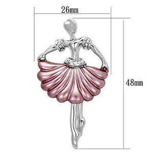 LO2779 - Imitation Rhodium White Metal Brooches with Top Grade Crystal  in Clear