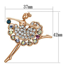 Load image into Gallery viewer, LO2782 - Flash Rose Gold White Metal Brooches with Top Grade Crystal  in Multi Color