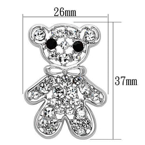 LO2791 - Imitation Rhodium White Metal Brooches with Top Grade Crystal  in Clear