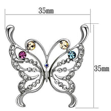 Load image into Gallery viewer, LO2793 - Imitation Rhodium White Metal Brooches with Top Grade Crystal  in Multi Color