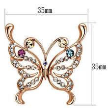 Load image into Gallery viewer, LO2794 - Flash Rose Gold White Metal Brooches with Top Grade Crystal  in Multi Color