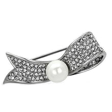 Load image into Gallery viewer, LO2799 - Imitation Rhodium White Metal Brooches with Synthetic Pearl in White