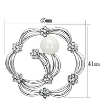 Load image into Gallery viewer, LO2809 - Imitation Rhodium White Metal Brooches with Synthetic Pearl in White