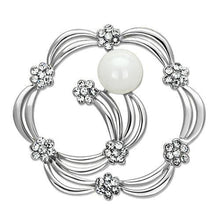 Load image into Gallery viewer, LO2809 - Imitation Rhodium White Metal Brooches with Synthetic Pearl in White