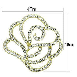 LO2814 - Flash Gold White Metal Brooches with Top Grade Crystal  in Clear