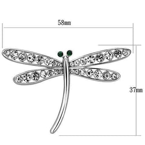 LO2825 - Imitation Rhodium White Metal Brooches with Top Grade Crystal  in Clear