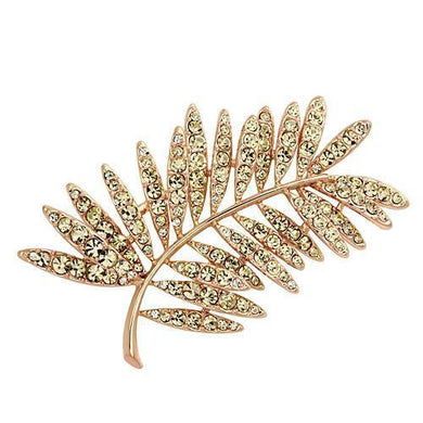 LO2830 - Flash Rose Gold White Metal Brooches with Top Grade Crystal  in Light Peach