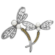 Load image into Gallery viewer, LO2836 - Imitation Rhodium White Metal Brooches with Synthetic Pearl in White