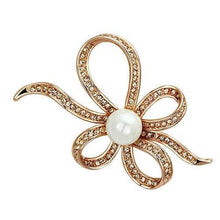 Load image into Gallery viewer, LO2841 - Flash Rose Gold White Metal Brooches with Synthetic Pearl in White