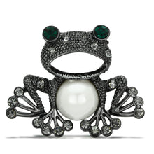 Load image into Gallery viewer, LO2845 - Ruthenium White Metal Brooches with Synthetic Pearl in White
