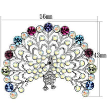 Load image into Gallery viewer, LO2848 - Imitation Rhodium White Metal Brooches with Top Grade Crystal  in Multi Color