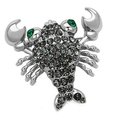 Load image into Gallery viewer, LO2850 - Imitation Rhodium White Metal Brooches with Top Grade Crystal  in Emerald