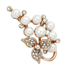 Load image into Gallery viewer, LO2853 - Flash Rose Gold White Metal Brooches with Synthetic Pearl in White