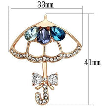 Load image into Gallery viewer, LO2855 - Flash Rose Gold White Metal Brooches with Synthetic Glass Bead in Multi Color