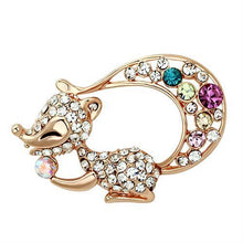 Load image into Gallery viewer, LO2889 - Flash Rose Gold White Metal Brooches with Top Grade Crystal  in Multi Color
