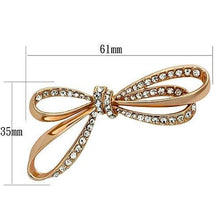 Load image into Gallery viewer, LO2891 - Flash Rose Gold White Metal Brooches with Top Grade Crystal  in Clear