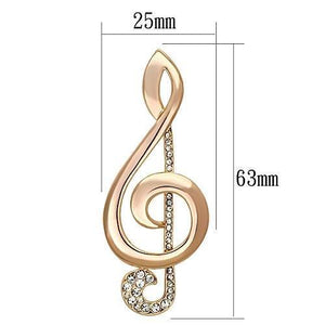 LO2893 - Flash Rose Gold White Metal Brooches with Top Grade Crystal  in Clear