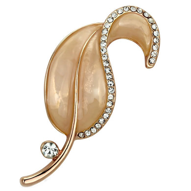 LO2899 - Flash Rose Gold White Metal Brooches with Top Grade Crystal  in Clear