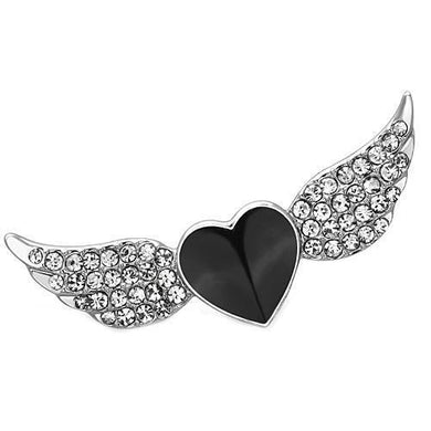 LO2908 - Imitation Rhodium White Metal Brooches with Top Grade Crystal  in Clear