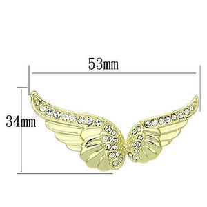 LO2914 - Flash Gold White Metal Brooches with Top Grade Crystal  in Clear