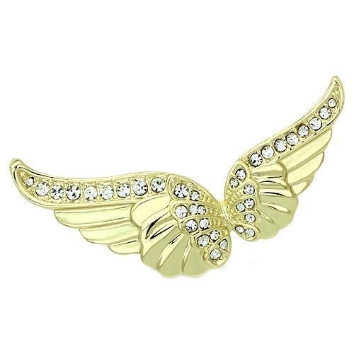 LO2914 - Flash Gold White Metal Brooches with Top Grade Crystal  in Clear