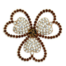 Load image into Gallery viewer, LO2925 - Flash Rose Gold White Metal Brooches with Top Grade Crystal  in Smoked Quartz