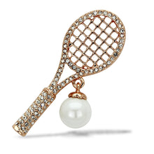Load image into Gallery viewer, LO2930 - Flash Rose Gold White Metal Brooches with Synthetic Pearl in White