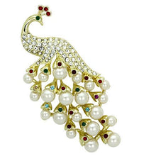 Load image into Gallery viewer, LO2933 - Flash Gold White Metal Brooches with Synthetic Pearl in White
