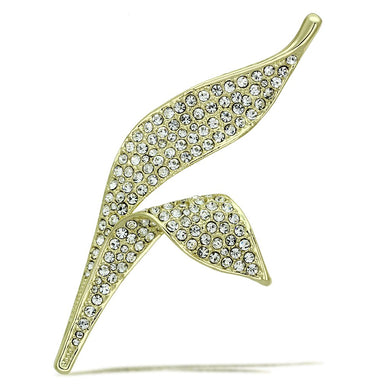 LO2935 - Flash Gold White Metal Brooches with Top Grade Crystal  in Clear