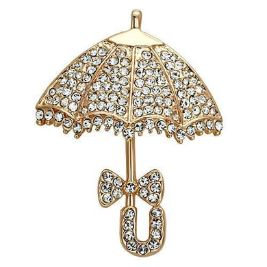 LO2937 - Flash Rose Gold White Metal Brooches with Top Grade Crystal  in Clear